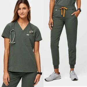 Women's ‘Moss’ Olive Green Jogger Scrub Set